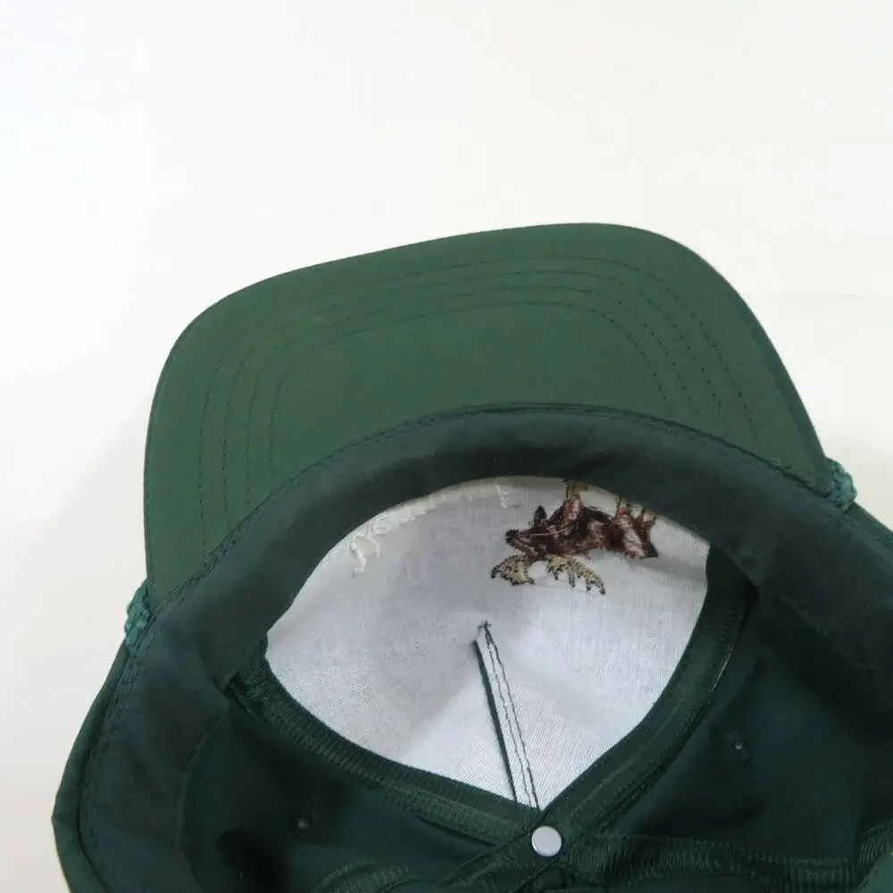 Vermont Moose Hat Trucker Rope Cap Green White Yupoong Adjustable Strap Back 90s